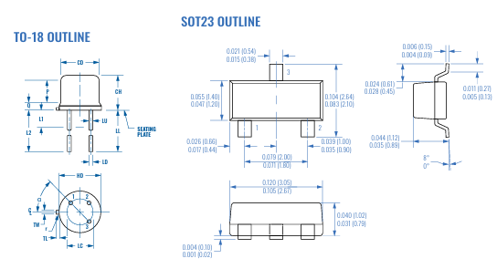 Solitron 2N4338和2N4339 N溝道JFET Solitron 2N4338和2N4339 N溝道JFET