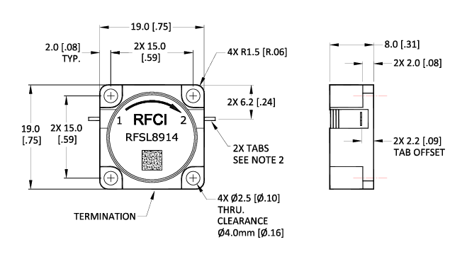 RFSL8914:4-10GHz隔離器RFCI